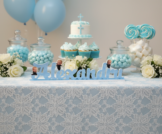 Inscriptie volumetrică pentru baietei