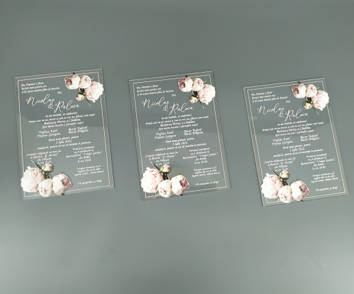 Invitatii pentru nunta cu bujori image 2