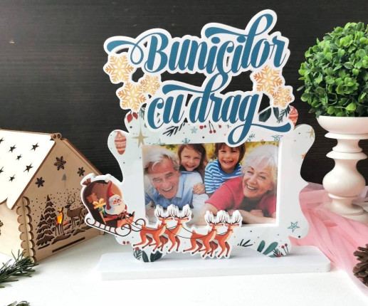 Rama foto cu tematica Craciunului "Bunicilor cu drag"