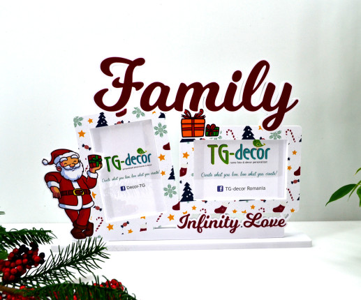 Rama foto personalizata cu tematica Craciunului "Family