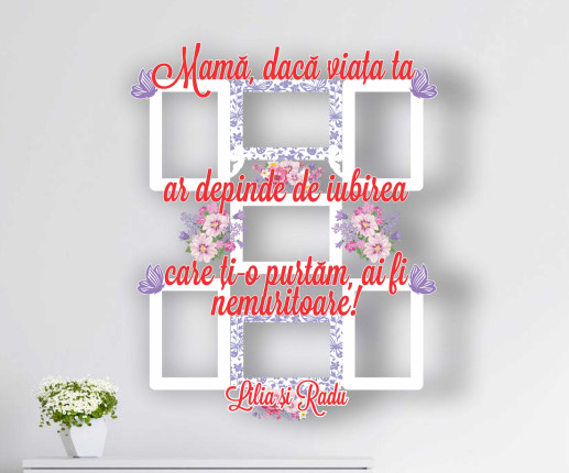 Rama personalizata cu fluturasi si flori