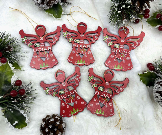 Ornament Craciun din placaj cu logoul companie 9