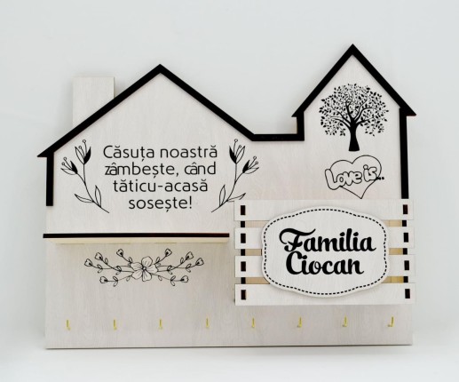 Suport pentru chei ,, Casuta noastra zimbeste''