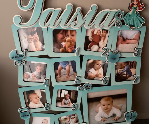 Именная рамка для девочки - Годик счастья