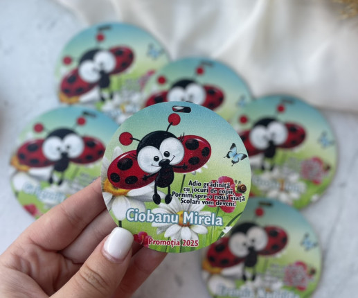 Medalii din lemn ,,Adio Gradiniță,, cu buburuză 1