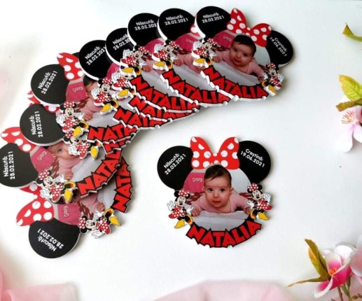 Mărturii magneți pentru botez Minnie mouse
