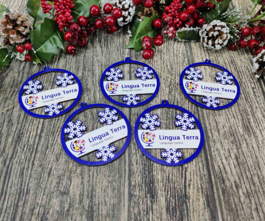 Ornament Craciun din placaj cu logoul companie 6 image 7