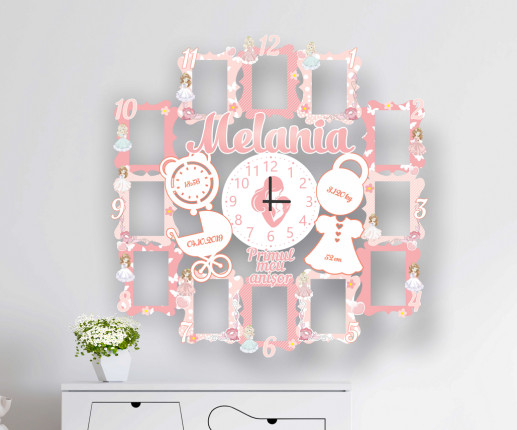 Rama foto cu ceas cu printese