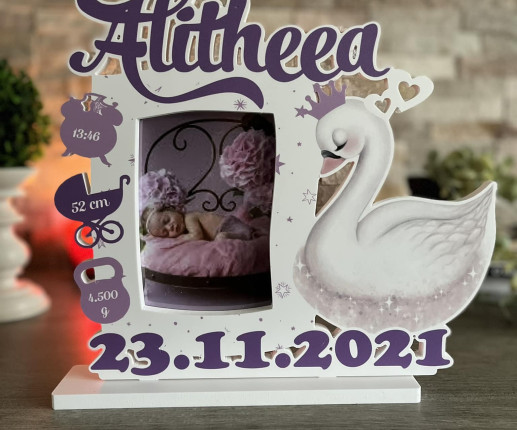 Именная рамка -  Лебедь