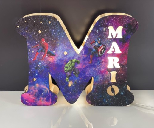 Светильник-буква из фанеры -Марио image 2