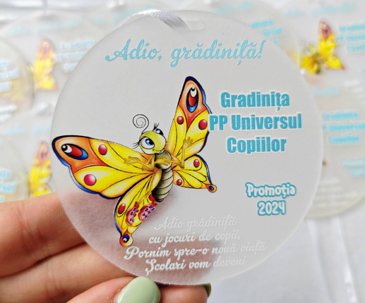 Medalii din pet ,,Adio Gradiniță,, cu fluturaș 2