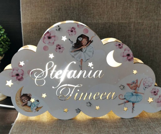 Светильник настенный из фанеры "Облако "