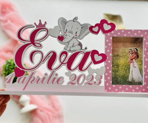 Именная рамка - Слоники