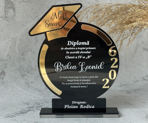 Trofeu absolvent Toca din acril