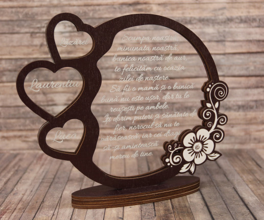 Trofeu personalizat cu flori