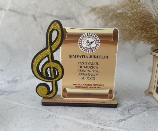 Trofeu personalizat pentru Note Muzicale 1