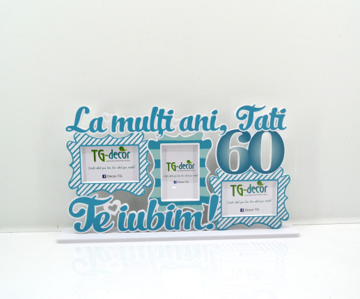 Rama foto cu print albastru