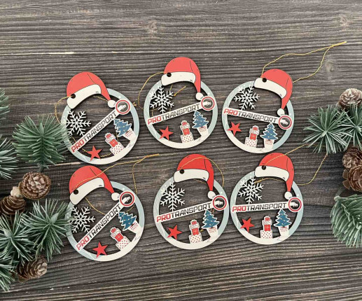 Ornament Craciun din placaj cu logoul companie 2 image 2