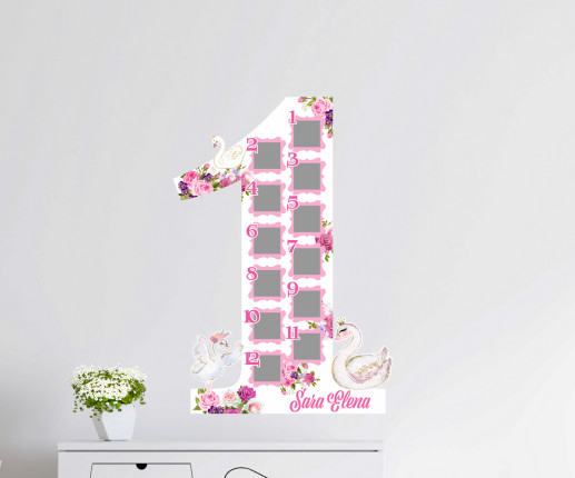 Rama foto pentru fetite cu lebada