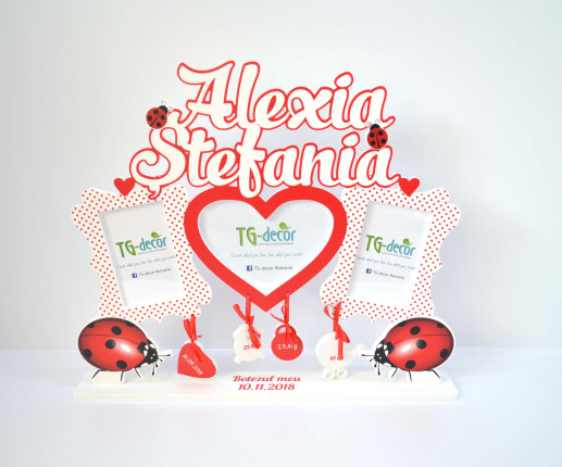 Rama foto cu stativ cu buburuză