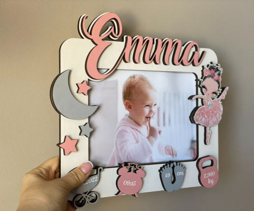 Именная рамка для девочки - Балерина