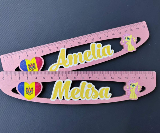 Riglă din lemn cu simbolica Moldovei image 2