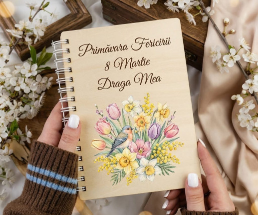 Деревянный блокнот с цветами 1 image 1