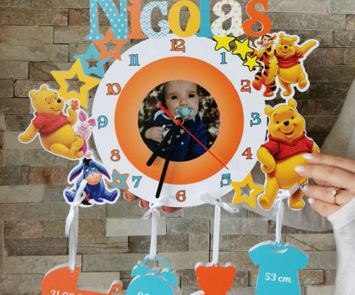 Именные детские  часы - Winnie Pooh