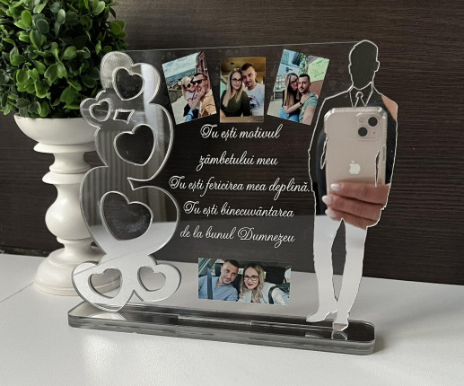 Trofeu pentru tată, soț , bunel cu Inimi