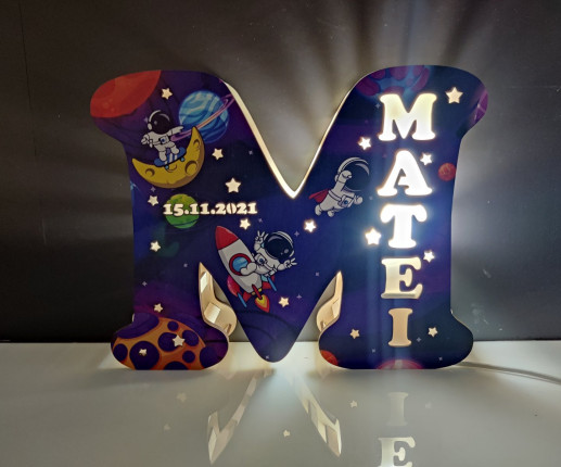 Светильник-буква из фанеры - Космос image 2