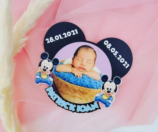 Mărturii magneți pentru botez Mickey Mouse 1