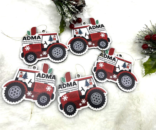 Ornament Craciun din placaj cu logoul companie 8