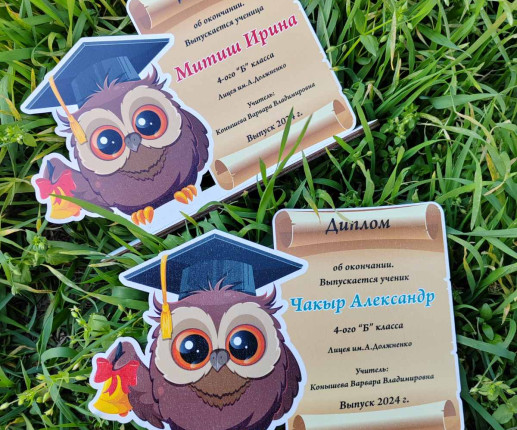 Diplomă din lemn  pentru absolvenții treptei primare image 2