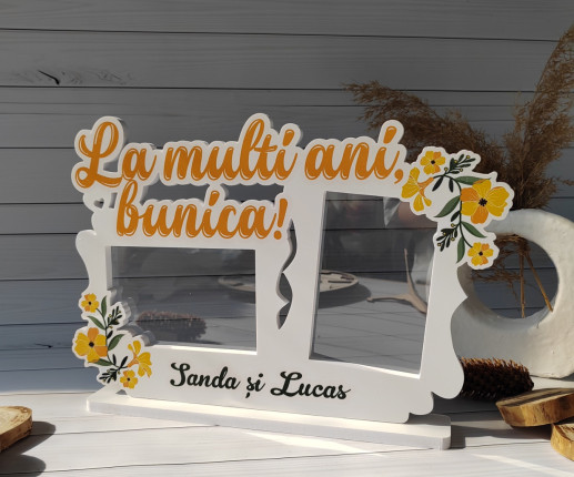 Rama foto cu flori galbene