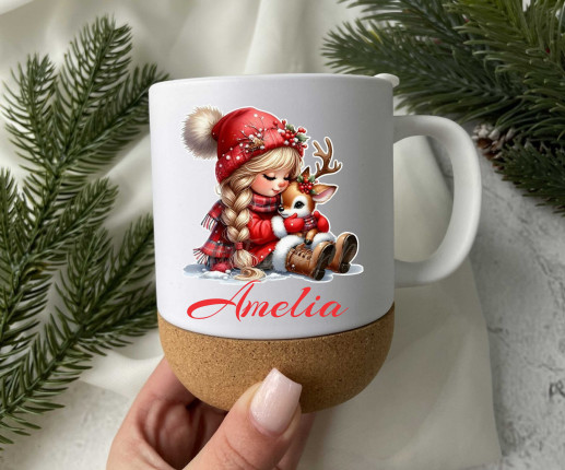 Cana personalizata Fetita cu cerb