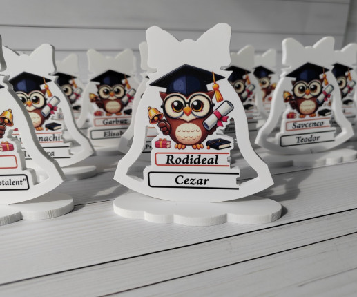 Trofeu prima zi de școală cu bufnite