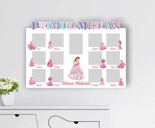 Rama foto fanera pentru fetițe cu Printese