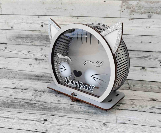 Детская копилка из фанеры - Кошечка