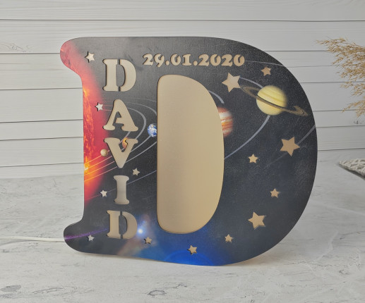 Светильник-буква из фанеры - Космос image 3