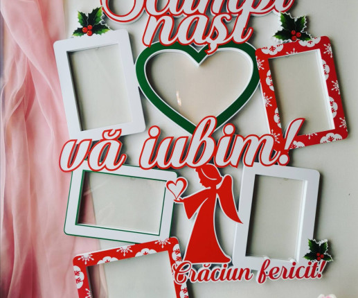 Rama foto personalizata cu tematica de iarna "Scumpi nasi va iubim" image 2