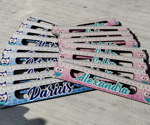 Riglă din lemn cu Bufnita image 4