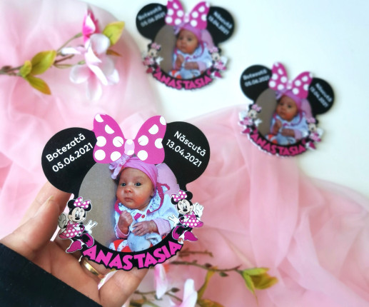 Mărturii magneți pentru botez Minnie mouse 1 image 2