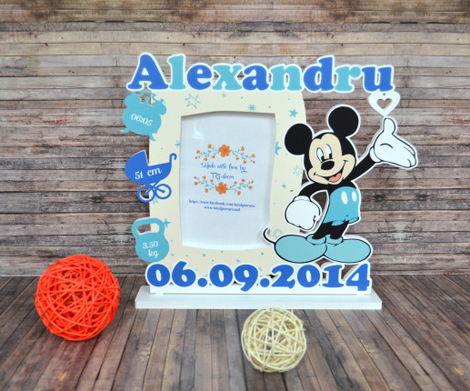 Именная рамка для мальчика - Микки