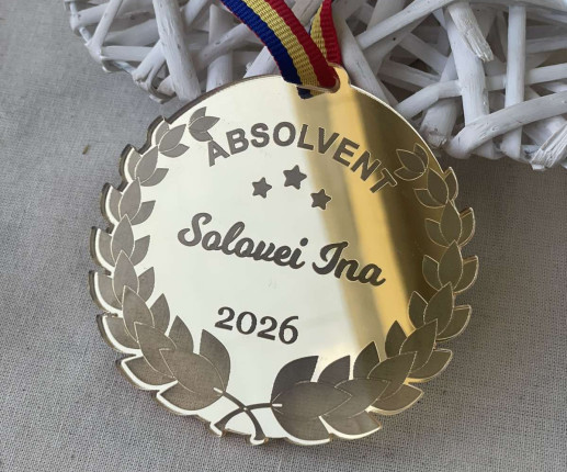 Medalii din acril auriu cu frunze 5