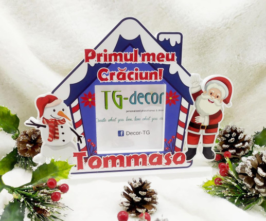 Rama foto in forma de casuta "Primul meu craciun"