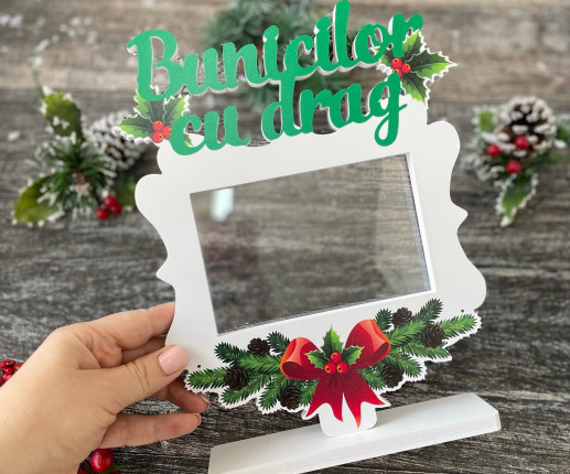 Rama foto cu decor craciun Bunicilor cu drag image 2