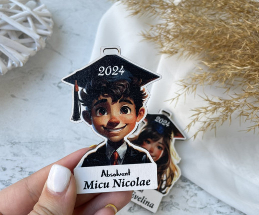 Medalii din lemn ,,Adio gradiniță,, cu baiat si fetita image 2