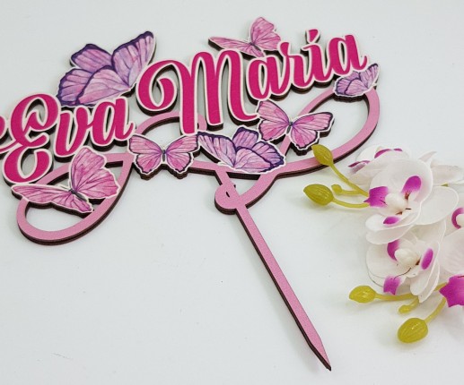 Topper din placaj pentru fete tematica fluturi