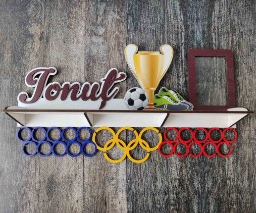 Suport medalii fotbal tricolor si cupa
