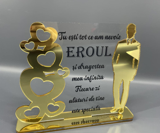 Trofeu pentru tată, soț , bunel cu Inimi image 2